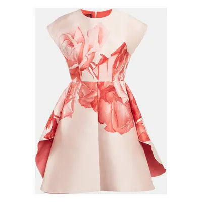 Giambattista Valli Pink Floral Jacquard Silk Flared Mini Dress