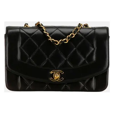 Chanel Black Leather Vintage Diana Shoulder Bag