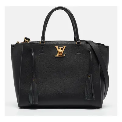 Louis Vuitton Black Leather Lockme Day MM Bag