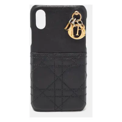 Dior Black Cannage Leather Lady Dior iPhone X Case