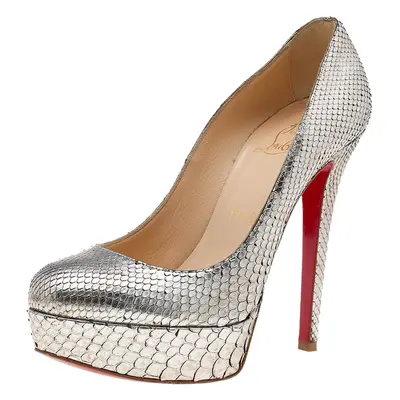 Christian Louboutin Gold Python Bianca Platform Pumps Size