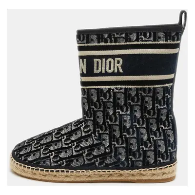 Dior Navy Blue Velvet and Canvas Granville Snow Boots Size