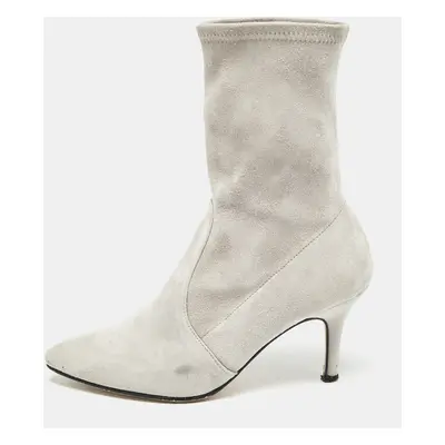 Stuart Weitzman Grey Suede Ankle Booties Size 36.5