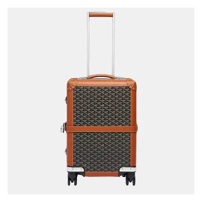 Goyard Black & Tan Goyardine Canvas & Clamecy Cowhide Bourget PM Trolley Case