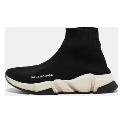 Balenciaga Black Knit Fabric Speed High Top Sneakers Size