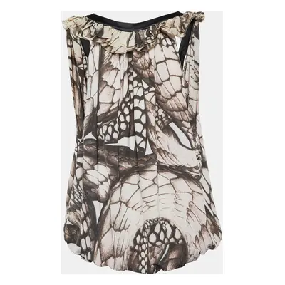 Just Cavalli Brown Printed Jersey Top