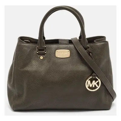 MICHAEL Michael Kors Green Leather Logo Tote