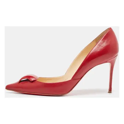 Christian Louboutin Red Leather Pointed Toe Pumps Size 37.5