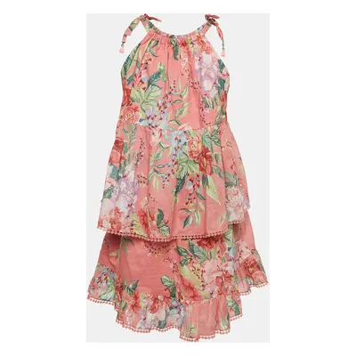 Zimmermann Pink Floral Print Cotton Top & Skirt Set (10 Yrs)