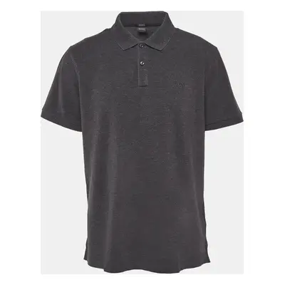 Boss By Hugo Boss Grey Cotton Pique Polo T-Shirt