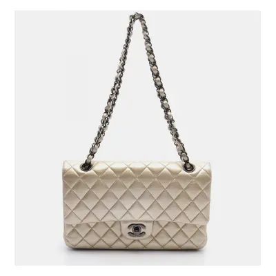 Chanel Leather Gold Matelasse Double Flap Shoulder Bag