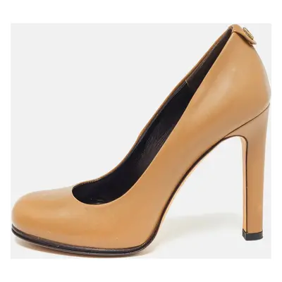 Gucci Brown Leather Round Toe Pumps Size