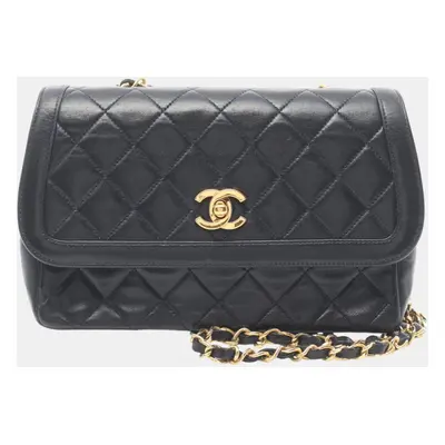 Chanel Navy Lambskin Matelasse Shoulder Bag