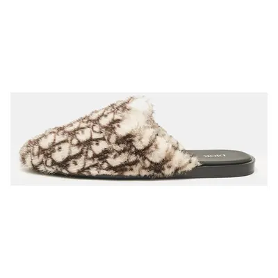 Dior Brown/Cream Mink Fur Mules Size