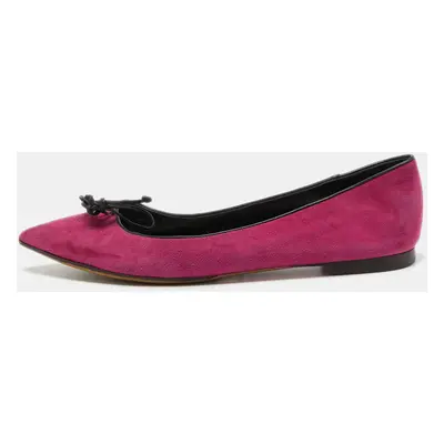 Tom Ford Pink/Black Suede and Leather Ballet Flats Size 37.5