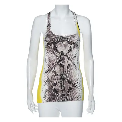 Just Cavalli Multicolor Snake Print Cotton Tank Top