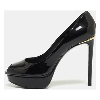 Louis Vuitton Black Patent Leather Eyeline Peep Toe Pumps Size