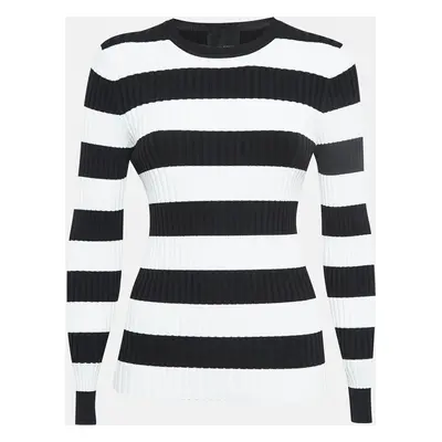 Cynthia Rowley Black/White Stripe Patterned Full Sleeve Sweater