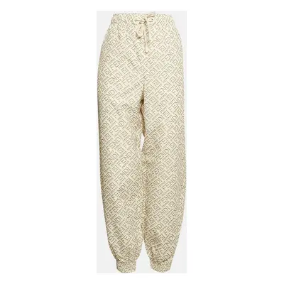 Fendi X Skims Cream/Green Logo Monogram Synthetic Joggers