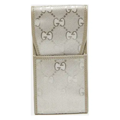 Gucci Silver GG Imprime Canvas Cigarette Case