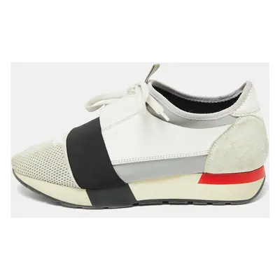 Balenciaga Multicolor Leather,Mesh and Suede Race Runner Low Top Sneakers Size