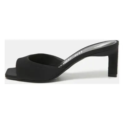 The Attico Black Satin Kaia Slide Sandals Size