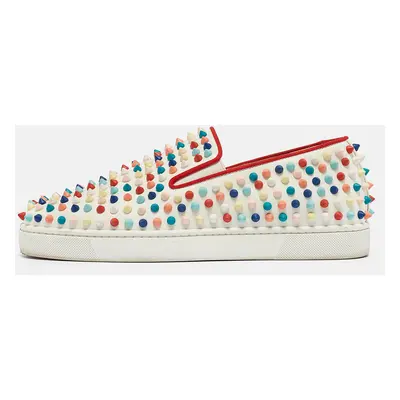 Christian Louboutin Multicolor Leather Roller Boat Sneakers Size