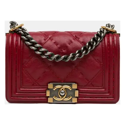 Chanel Small Grained Calfskin Boy Double Stitch Flap