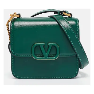 Valentino Green Leather Micro VSLING Shoulder Bag