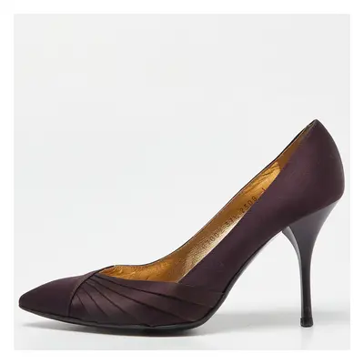 Roberto Cavalli Purple Satin Pointed Toe Pumps Size