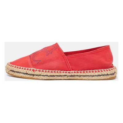 CH Carolina Herrera Red Canvas Espadrille Flats Size