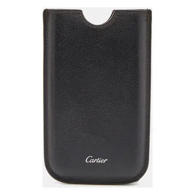 Cartier Dark Brown Leather Phone Case