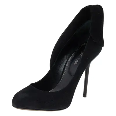 Sergio Rossi Black Suede Swirl Detail Pumps Size