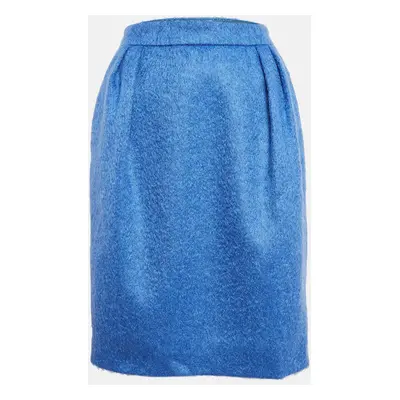 Max Mara Blue Mohair Wool Turchia Skirt