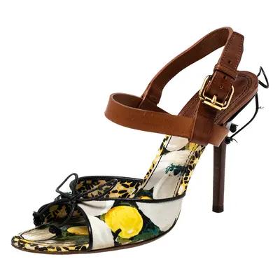 Louis Vuitton Multicolor Canvas and Leather Flower Fields Sandals Size