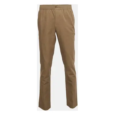 Hermes Brown Cotton Drawstring Straight Leg Pants