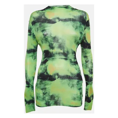 Versace Green Tie-Dye Silk Tie-Dye Sweatshirt