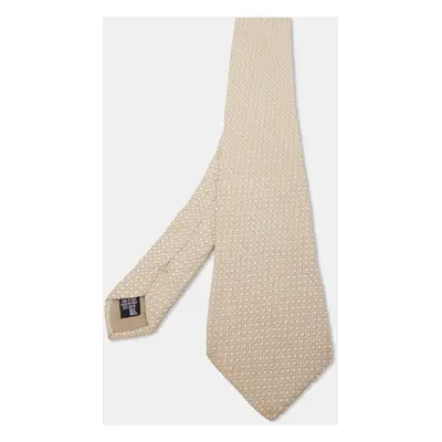 Giorgio Armani Beige Patterned Silk Tie