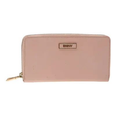 DKNY Pink Leather Zip Around Wallet