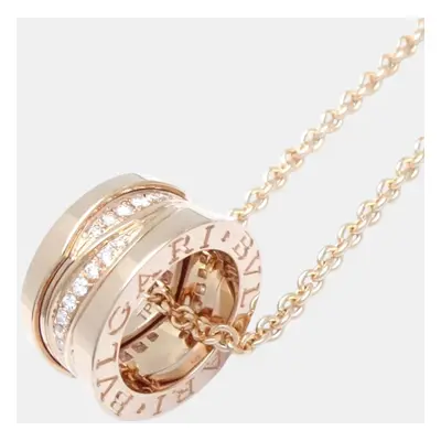 Bvlgari 18K Rose Gold B.zero1 Diamond Necklace