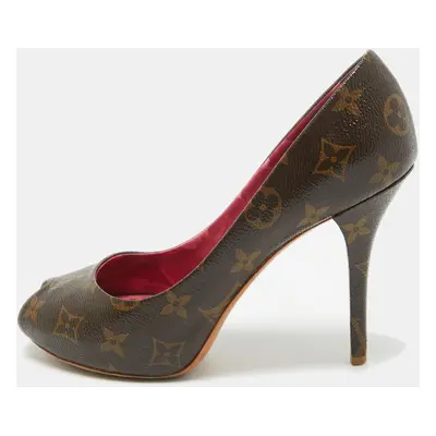 Louis Vuitton Monogram Canvas Rosemary Platform Pumps Size 37.5