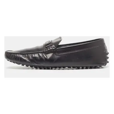 Tod's Black Leather Slip On Loafers Size