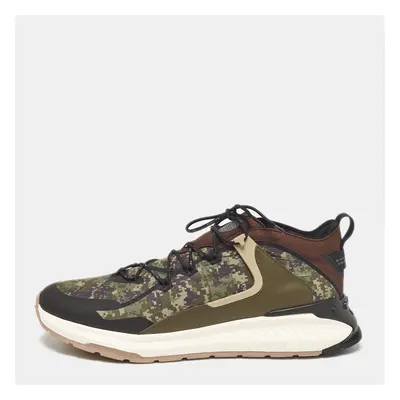 Tod's Green Camouflage Print Fabric No Code J Sneakers Size