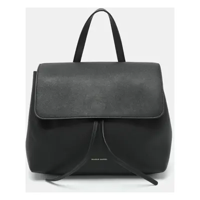 Mansur Gavriel Black Leather Soft Lady Drawstring Flap Shoulder Bag