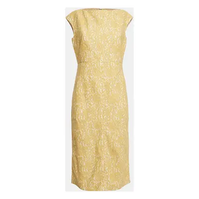 Nº21 Yellow Lace Sleeveless Midi Dress