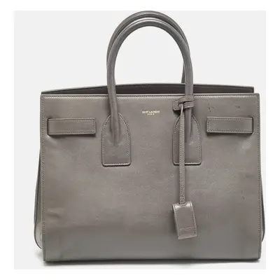 Saint Laurent Grey Leather Small Classic Sac De Jour Tote