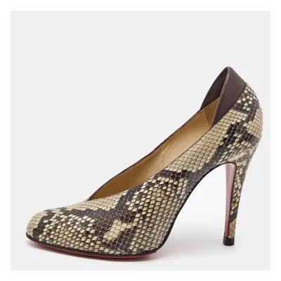 Christian Louboutin Beige/Brown Python Pumps Size 38.5