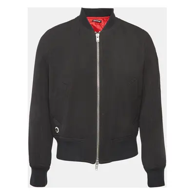 Zadig & Voltaire Black Drill Zip-Up Bradley Bomber Jacket