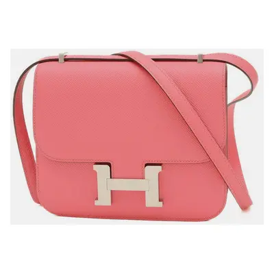 Hermes Rose Azalee Epsom Constance Miroir Shoulder Bag