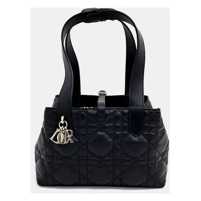 Dior Black Leather Small Toujours Tote Bag